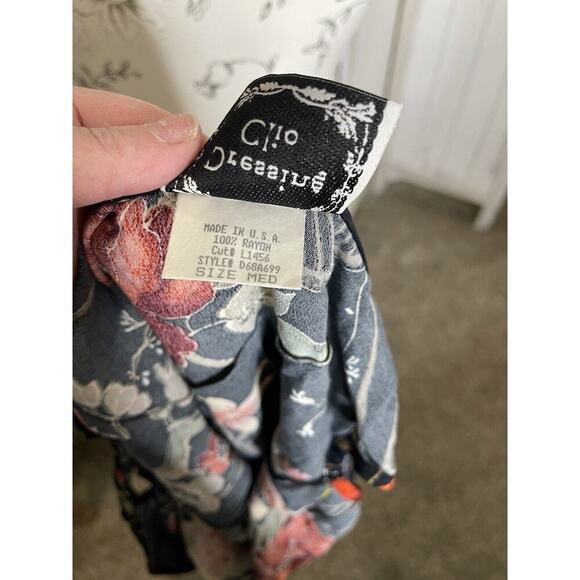 Vintage 90s Dressing Clio Floral Print Maxi Dress Cottagecore USA Medium - Picture 3 of 6